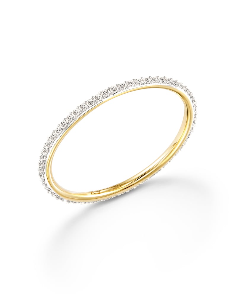 Angelina 14k Gold Band Ring in White Diamond image number 3